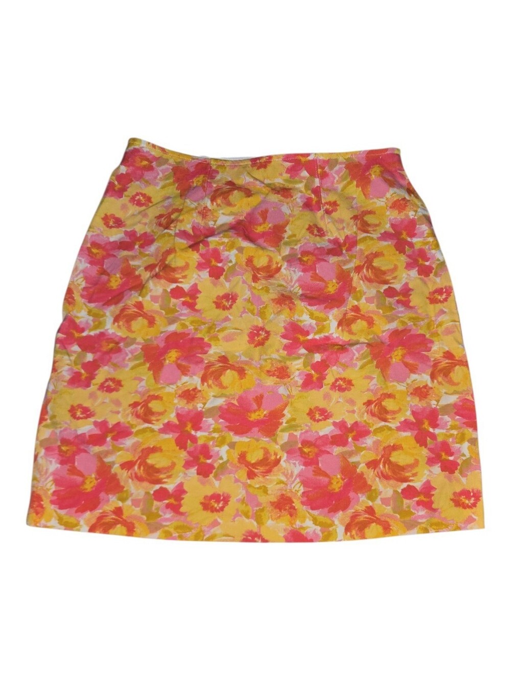 Floral A-Line Skirt in Yellow & Pink